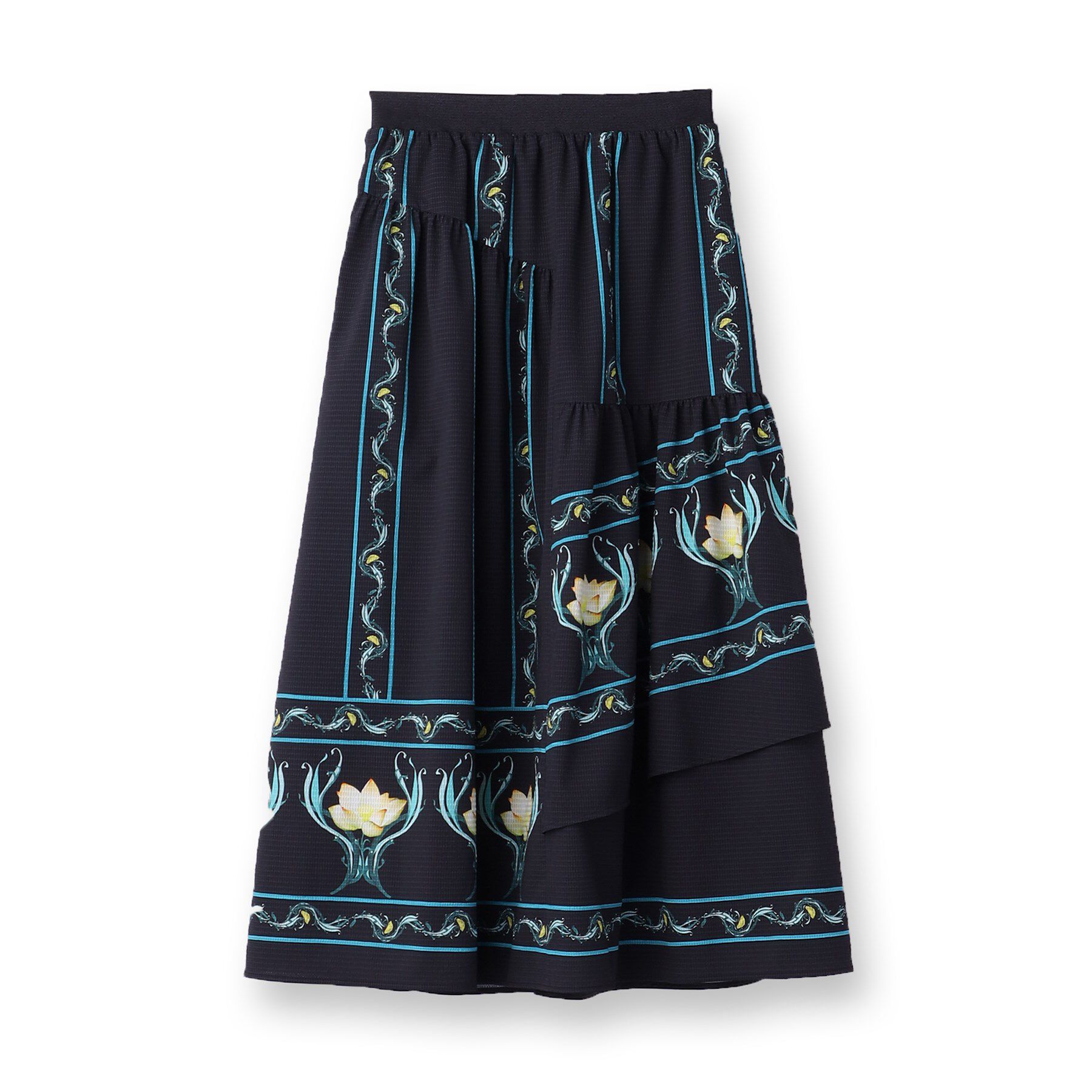 SunaUna「【ティアード／ウエストゴム】オリエンタルパネルスカート」|スカート|