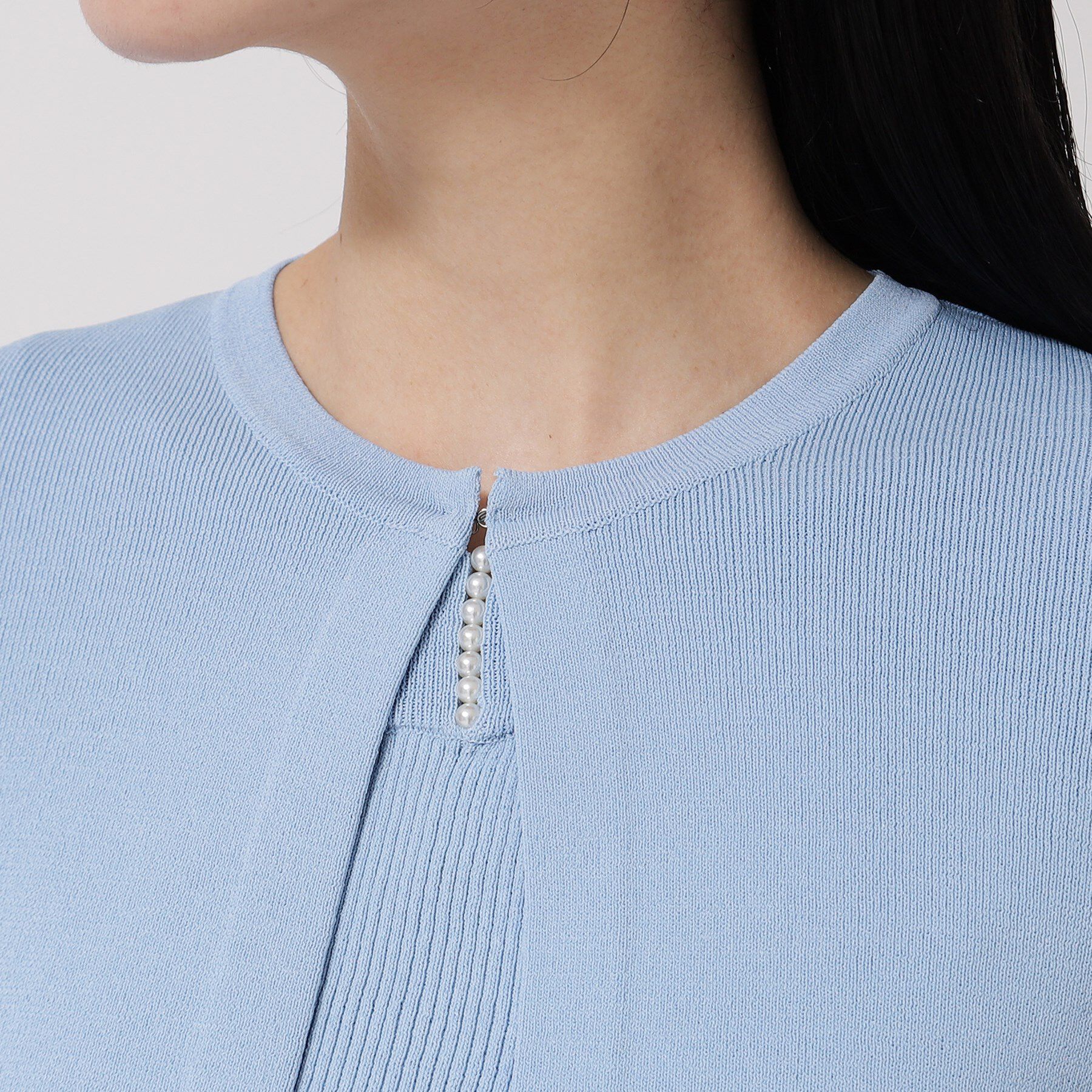 SunaUna「【接触冷感／アンサンブル可】裾スカラップニットボレロ」|カーディガン|