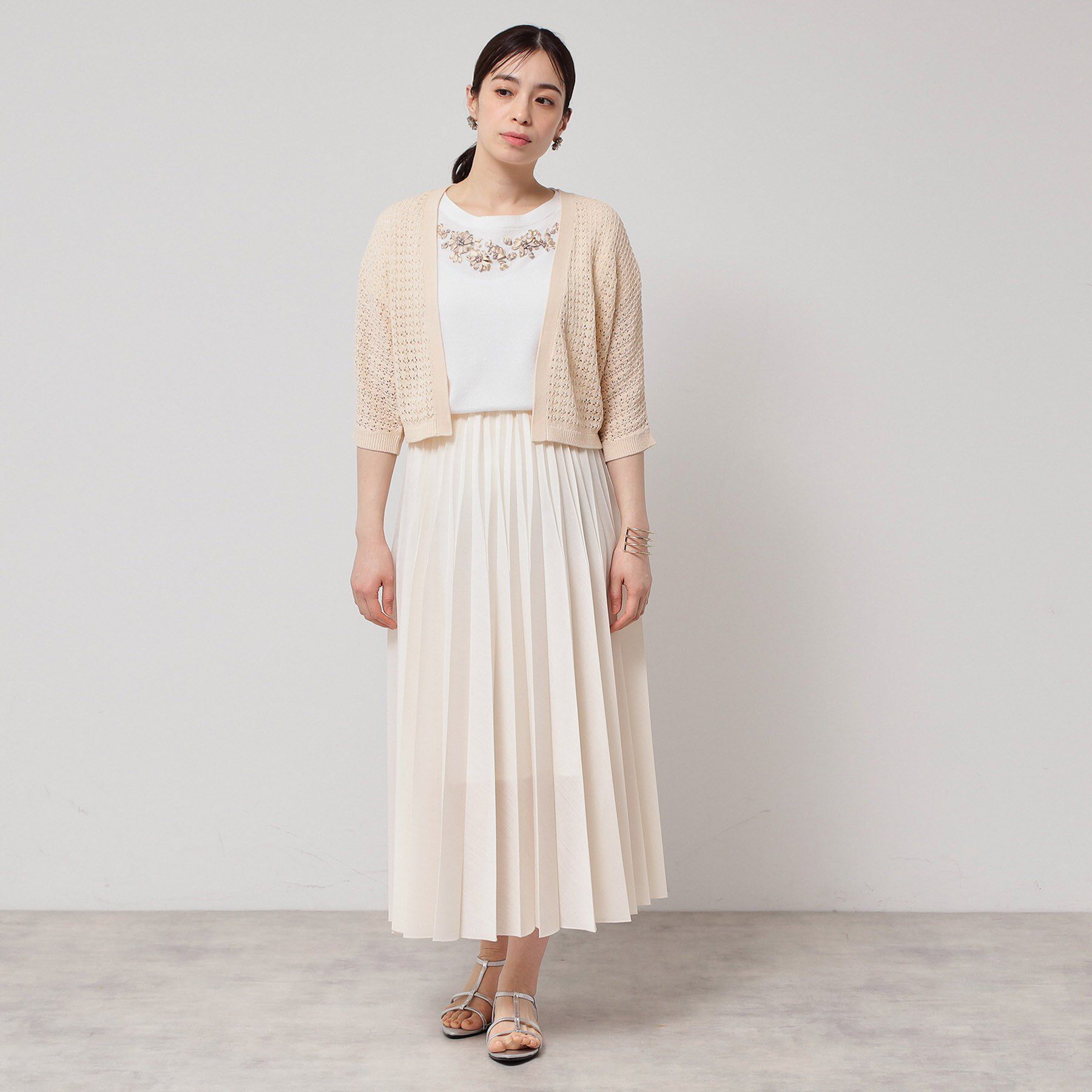 SunaUna「【SS～Lサイズ展開／透かし編み】ショート丈ボレロ」|カーディガン|