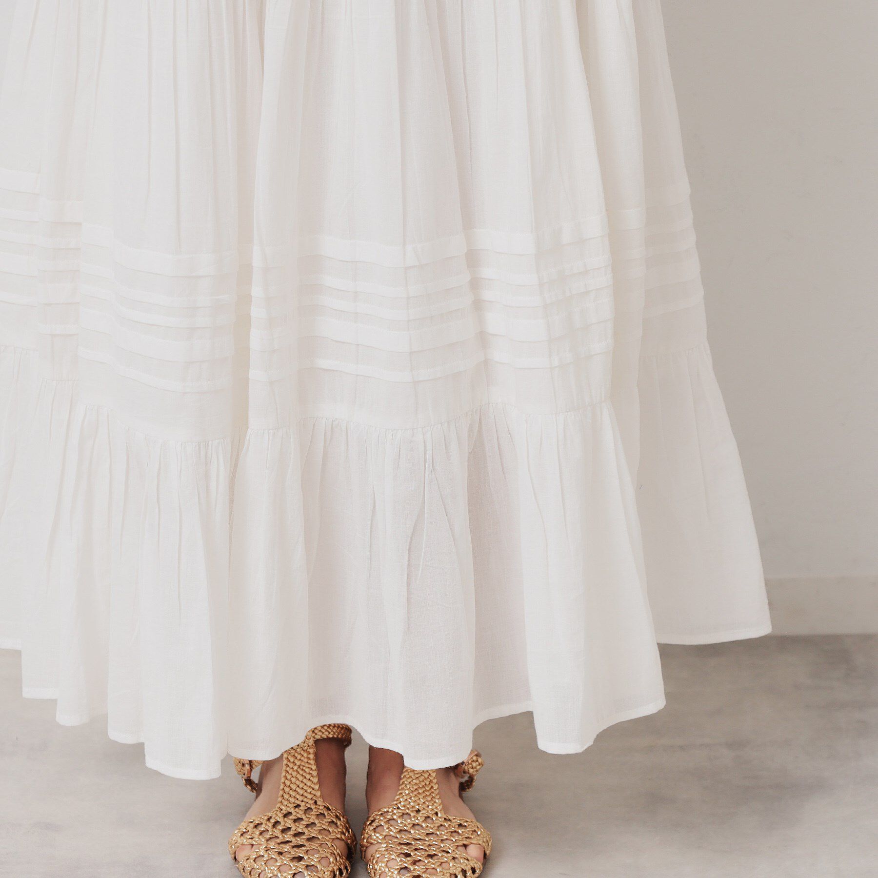 SunaUna「【軽い着心地／インド綿】ティアードロングスカート」|スカート|