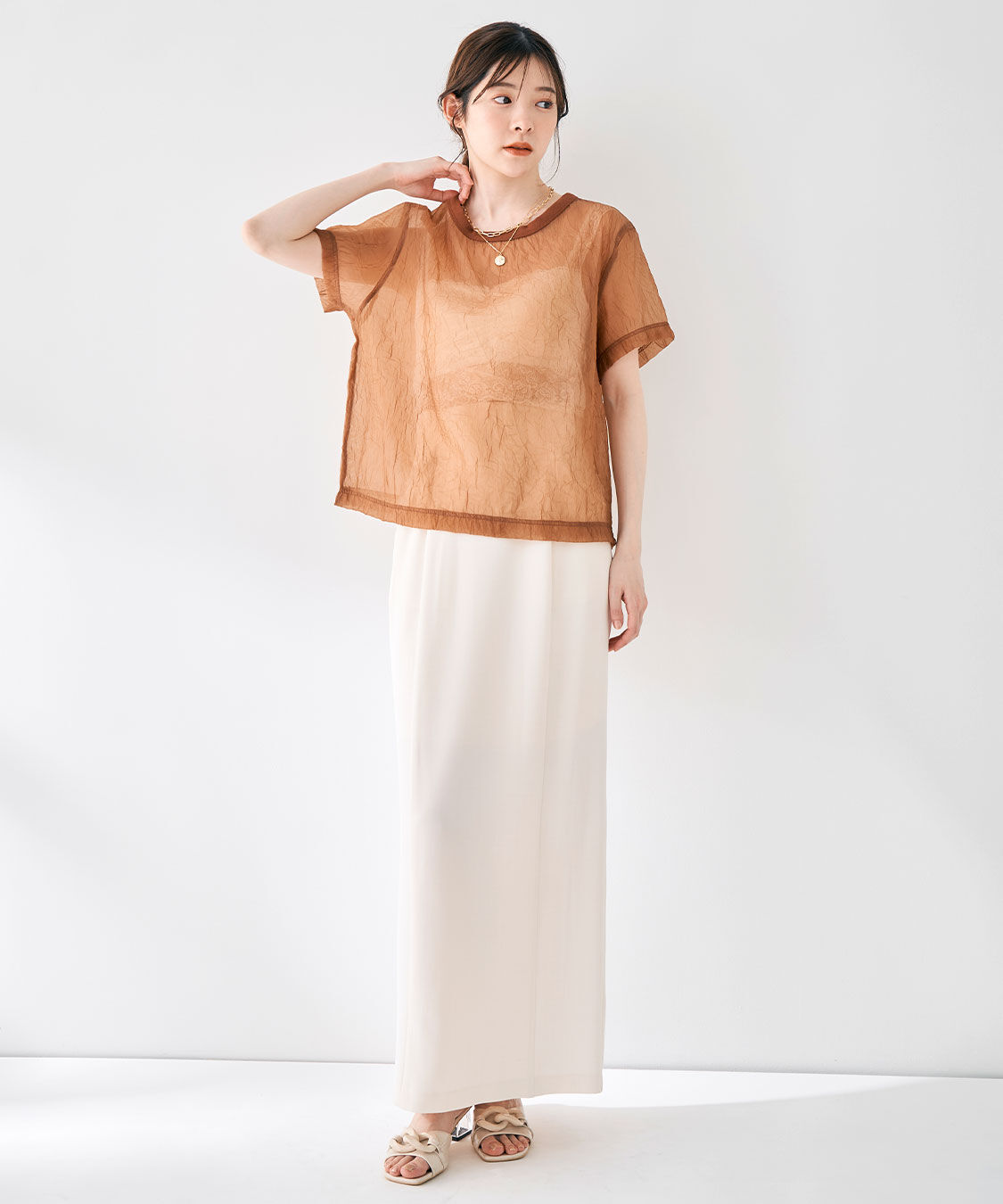 COCO DEAL「シアーワッシャーTライクブラウス」|シャツ・ブラウス|