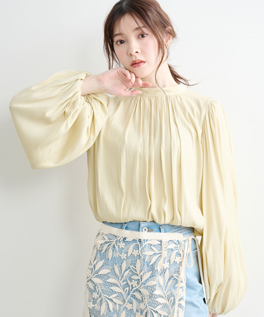 COCO DEAL「バルーンサテンブラウス」|シャツ・ブラウス|