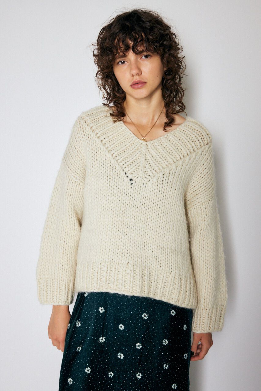 MOUSSY「V NECK LOWGAGE ニット」|ニット・セーター|