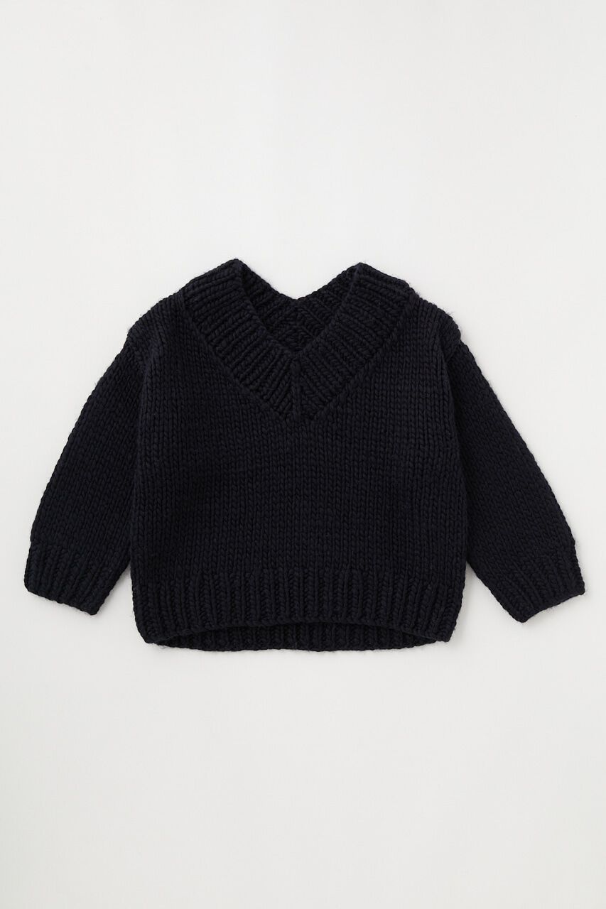 MOUSSY「V NECK LOWGAGE ニット」|ニット・セーター|NVY