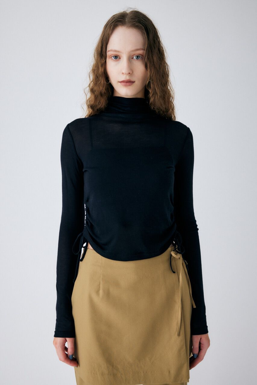 MOUSSY「GATHER NECK DRAWSTRING トップス」|Tシャツ・カットソー|