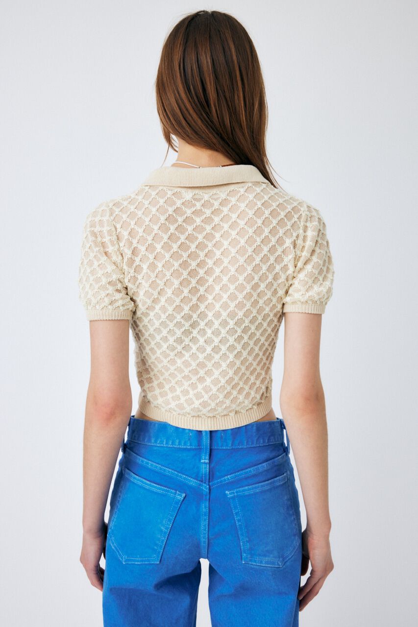MOUSSY「OPENWORK KNIT POLO」|ニット・セーター|
