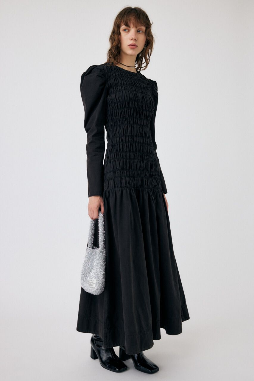 MOUSSY「SHIRRING GATHER ドレス」|ワンピース|