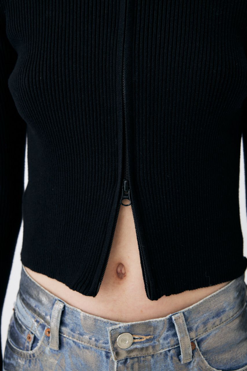 MOUSSY「W ZIP KNIT トップス」|ニット・セーター|