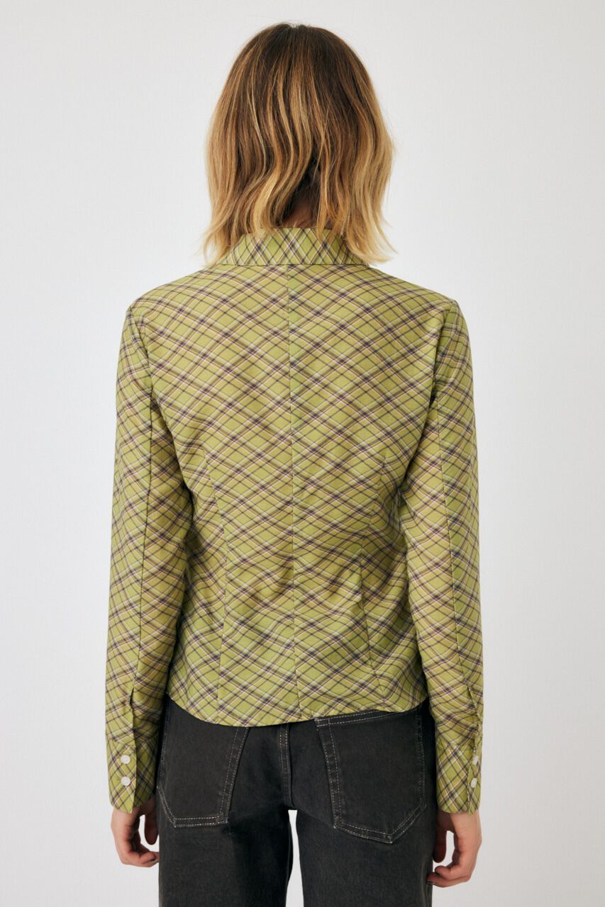 MOUSSY「DIAGONAL CHECK SHEER ブラウス」|シャツ・ブラウス|