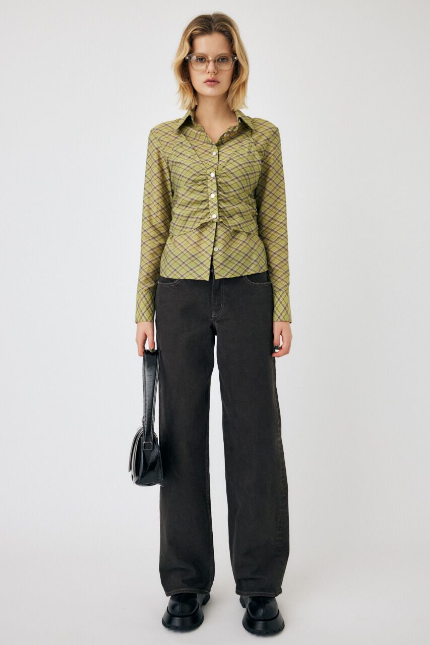 MOUSSY「DIAGONAL CHECK SHEER ブラウス」|シャツ・ブラウス|