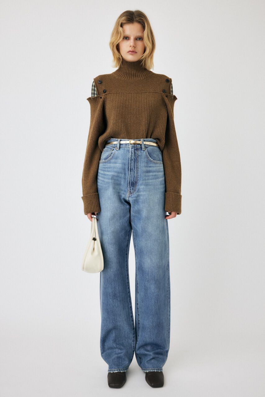 MOUSSY「LAYERED LIKE オープンショルダーニット」|ニット・セーター|