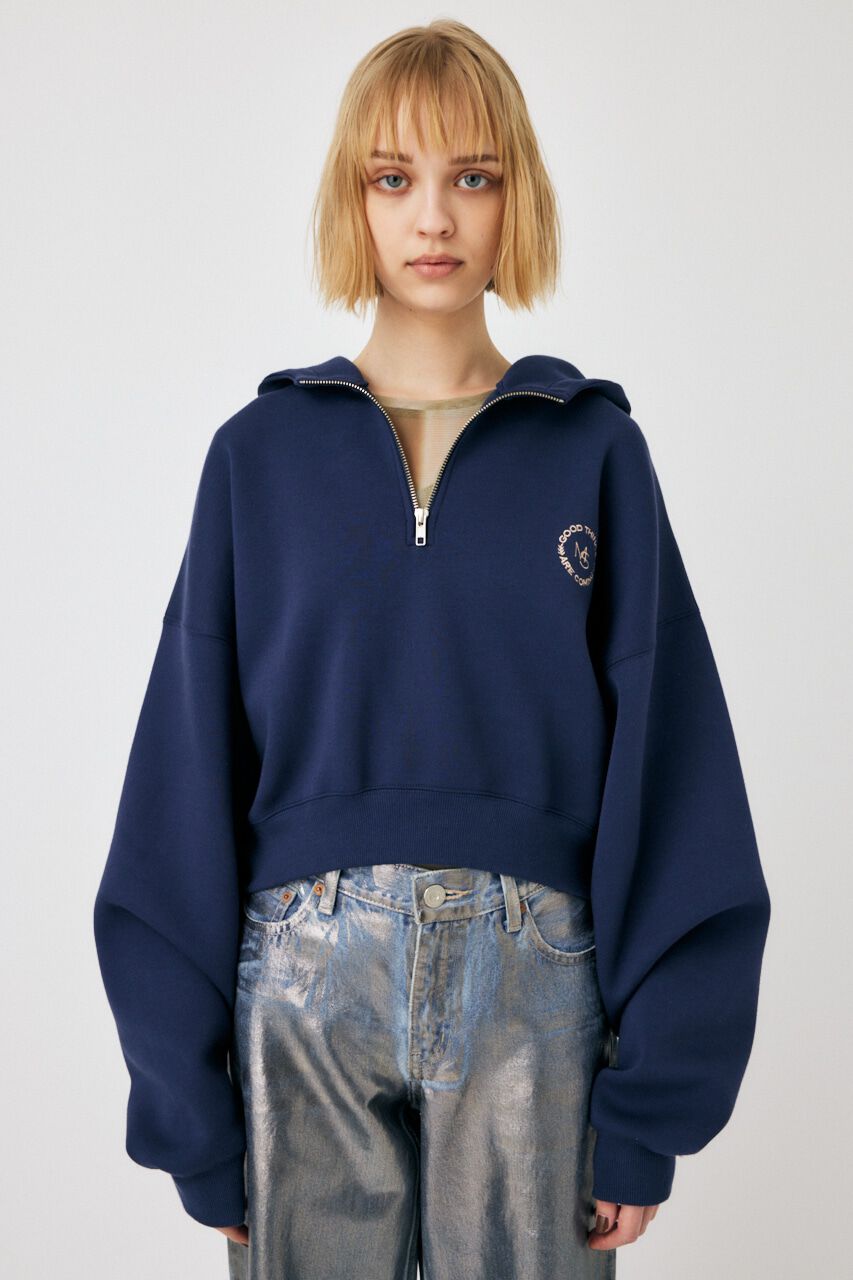 MOUSSY「HALF ZIP LOGO フーディー」|パーカー|