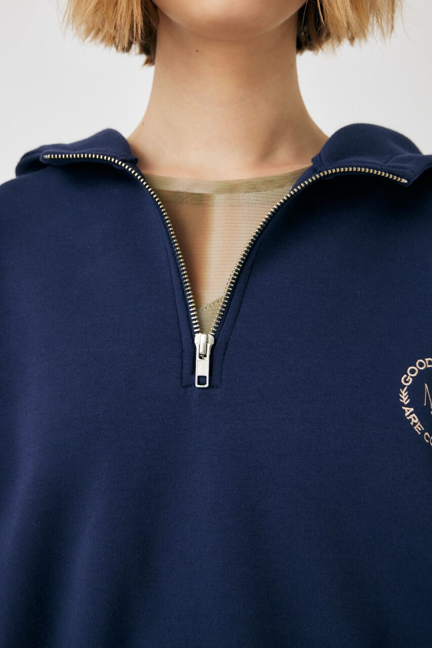 MOUSSY「HALF ZIP LOGO フーディー」|パーカー|