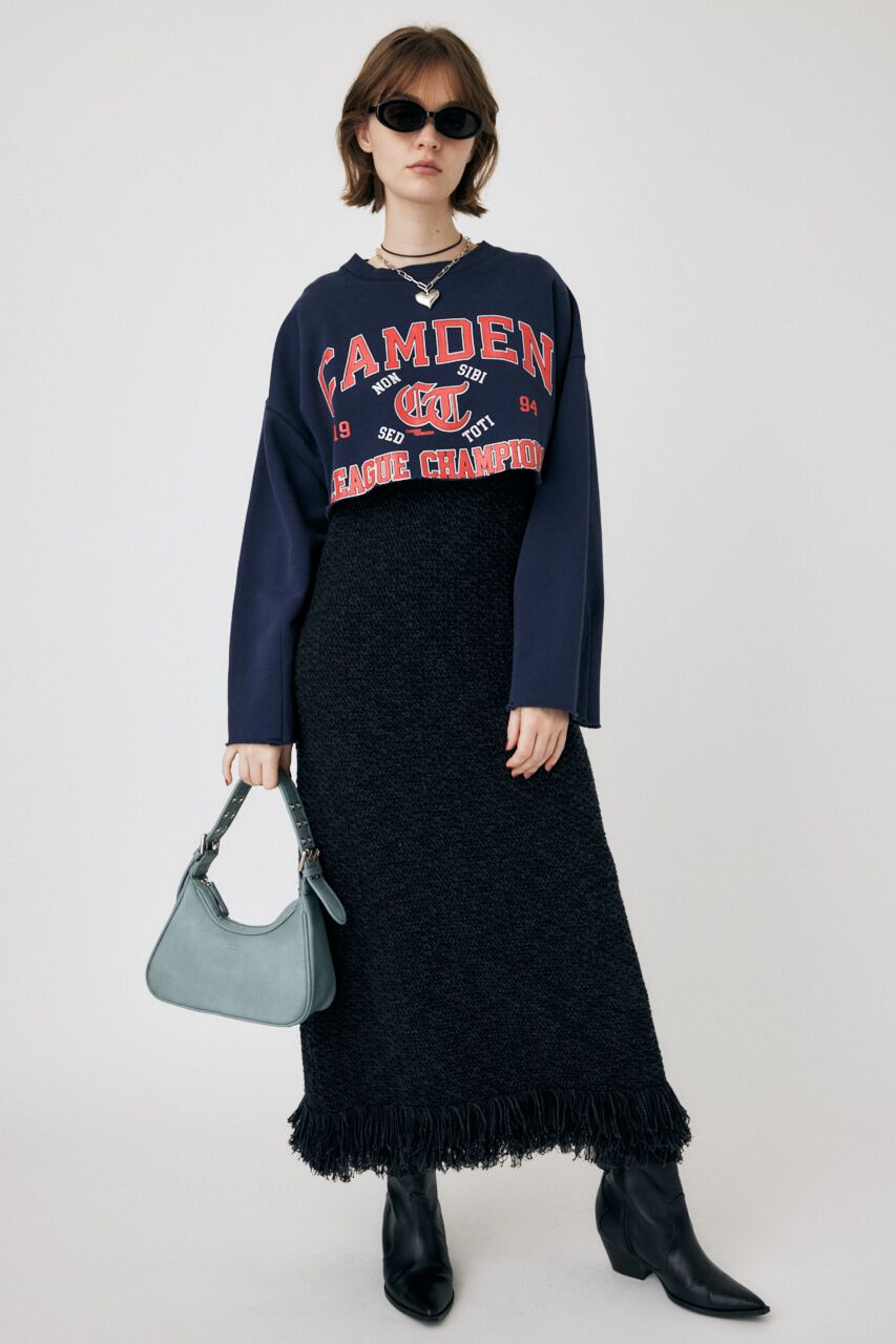 MOUSSY「FRINGE KNIT ドレス」|ワンピース|