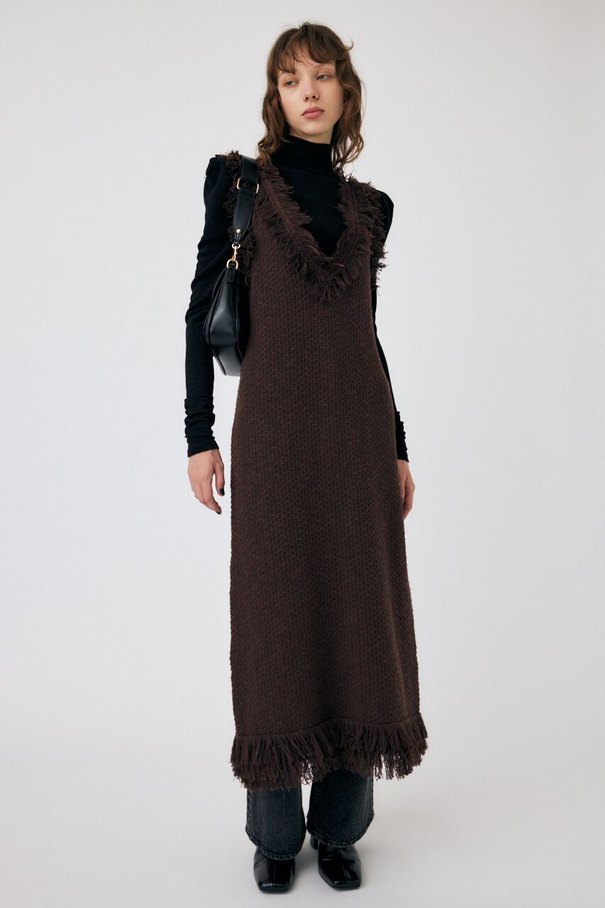 MOUSSY「FRINGE KNIT ドレス」|ワンピース|