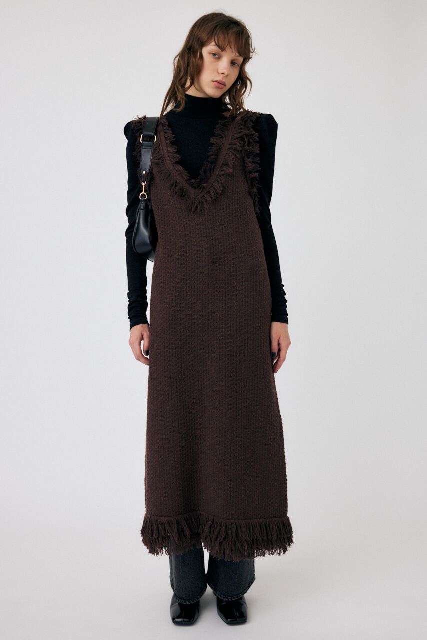 MOUSSY「FRINGE KNIT ドレス」|ワンピース|