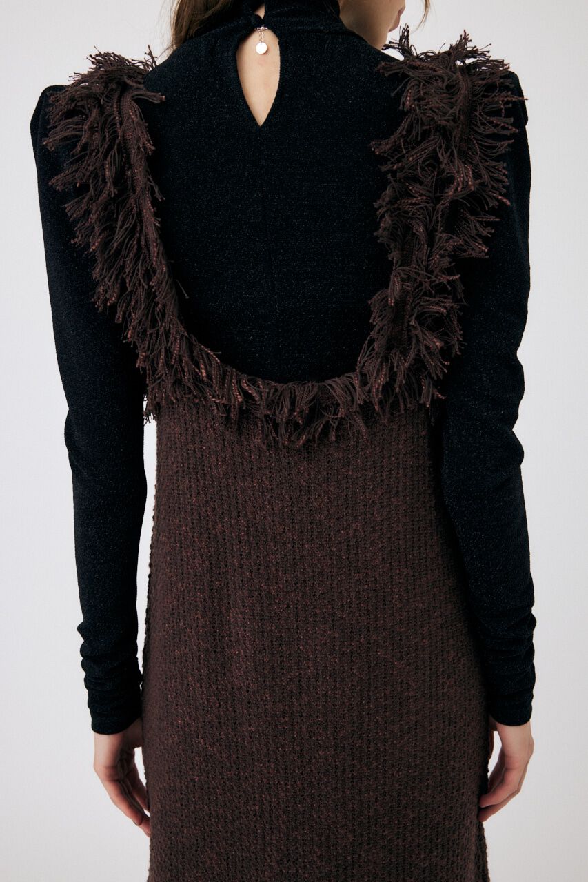 MOUSSY「FRINGE KNIT ドレス」|ワンピース|