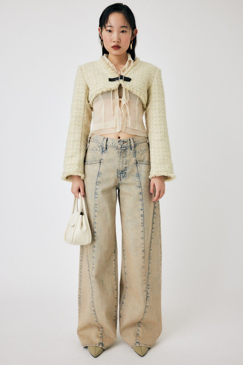 MOUSSY「CURVED LINE CHEMICAL BAGGY」|デニム|L/BLU1