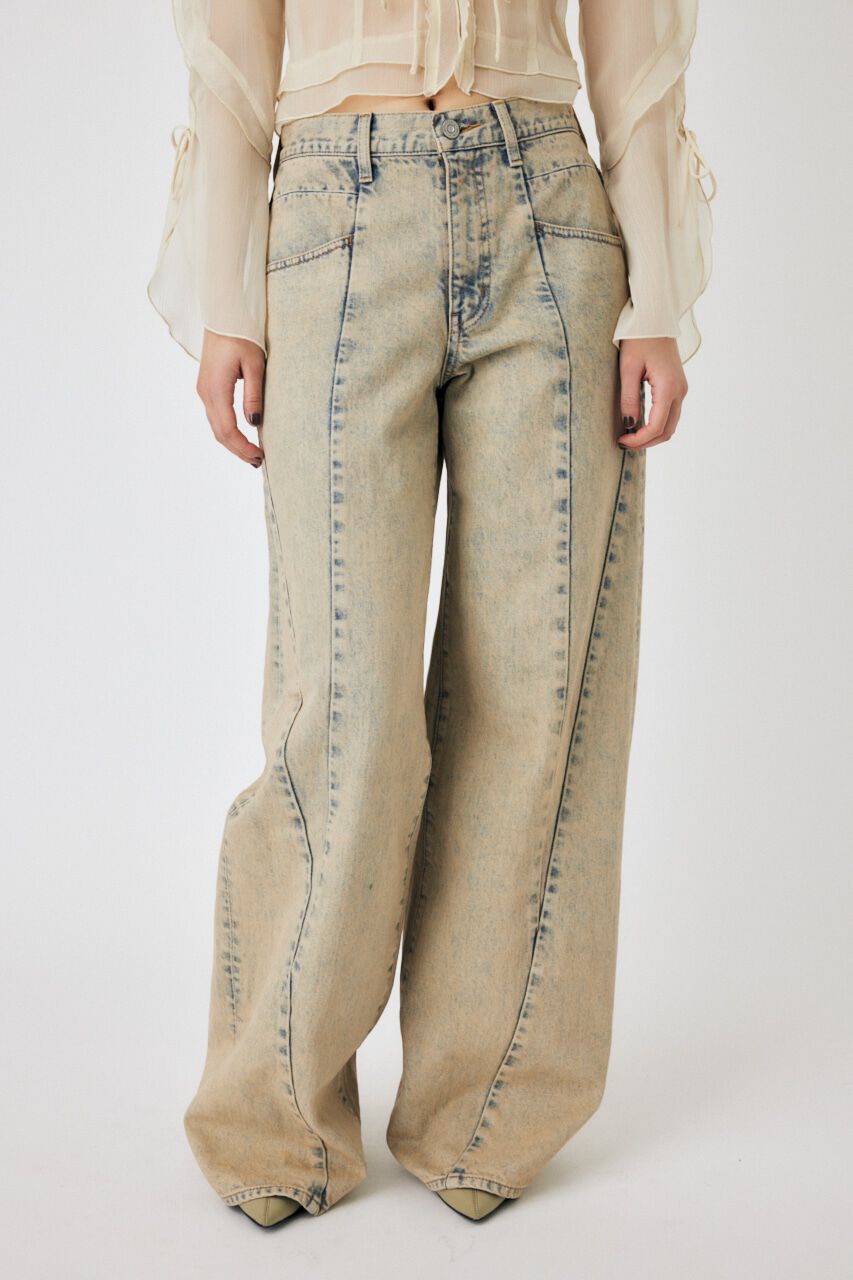 MOUSSY「CURVED LINE CHEMICAL BAGGY」|デニム|