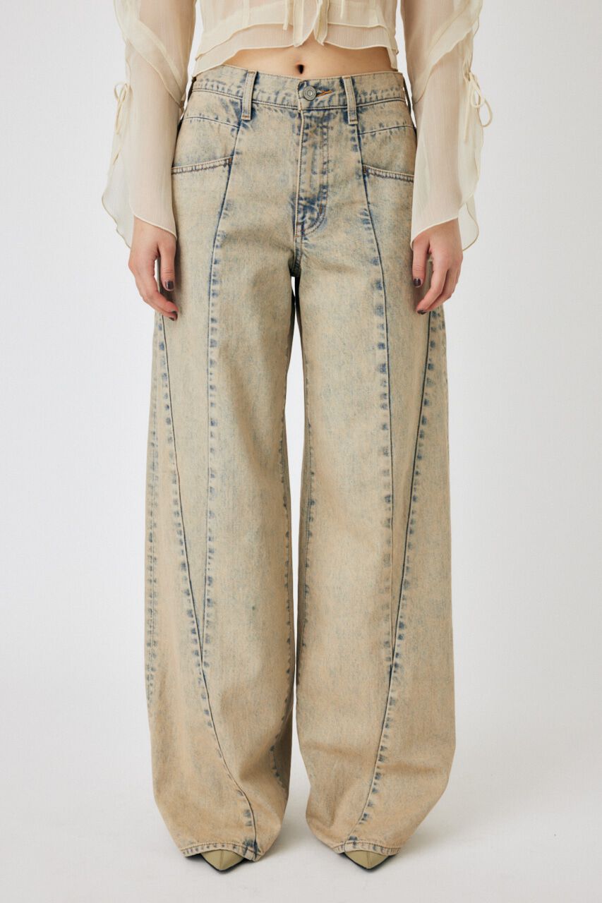 MOUSSY「CURVED LINE CHEMICAL BAGGY」|デニム|