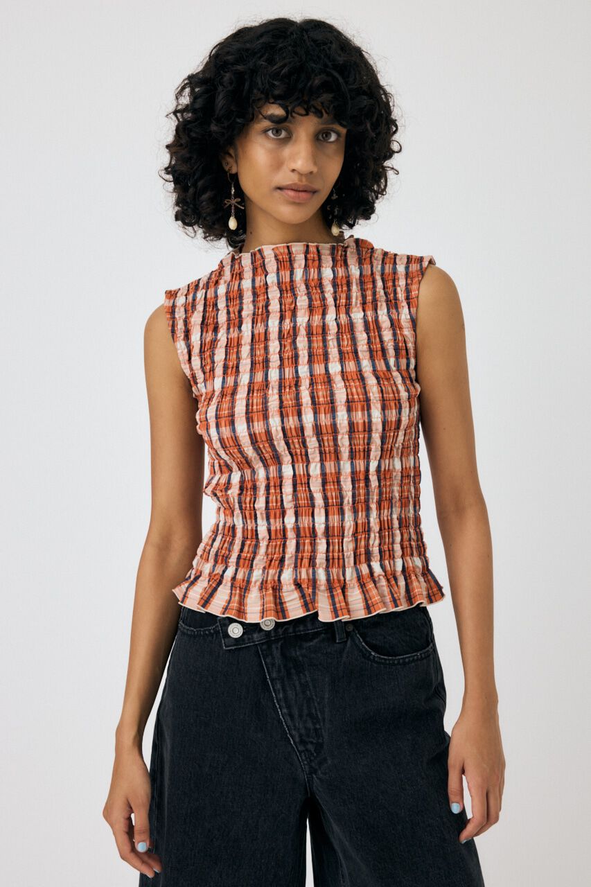 MOUSSY「SHIRRING SLEEVELESS トップス」|その他|柄ORG5