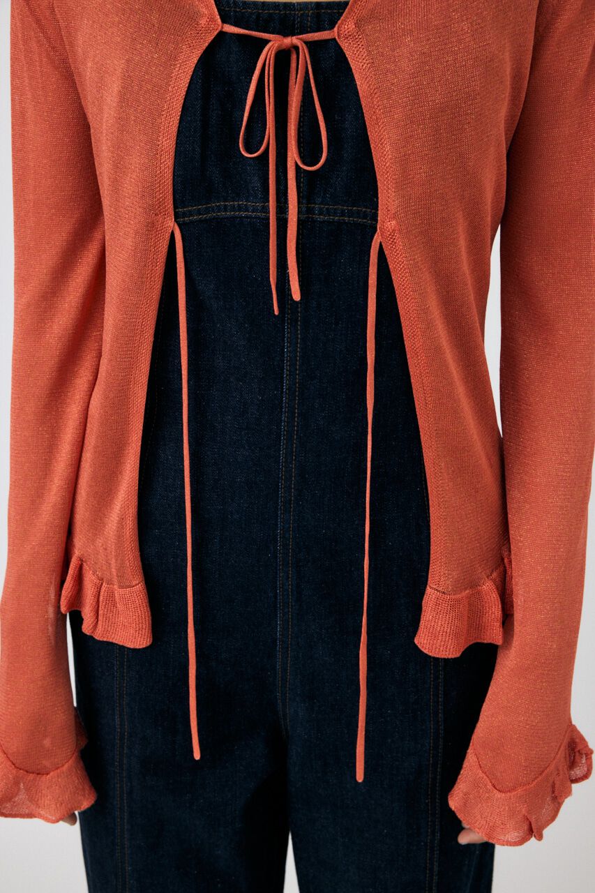 MOUSSY「OPEN NECK SHEER カーディガン」|カーディガン|