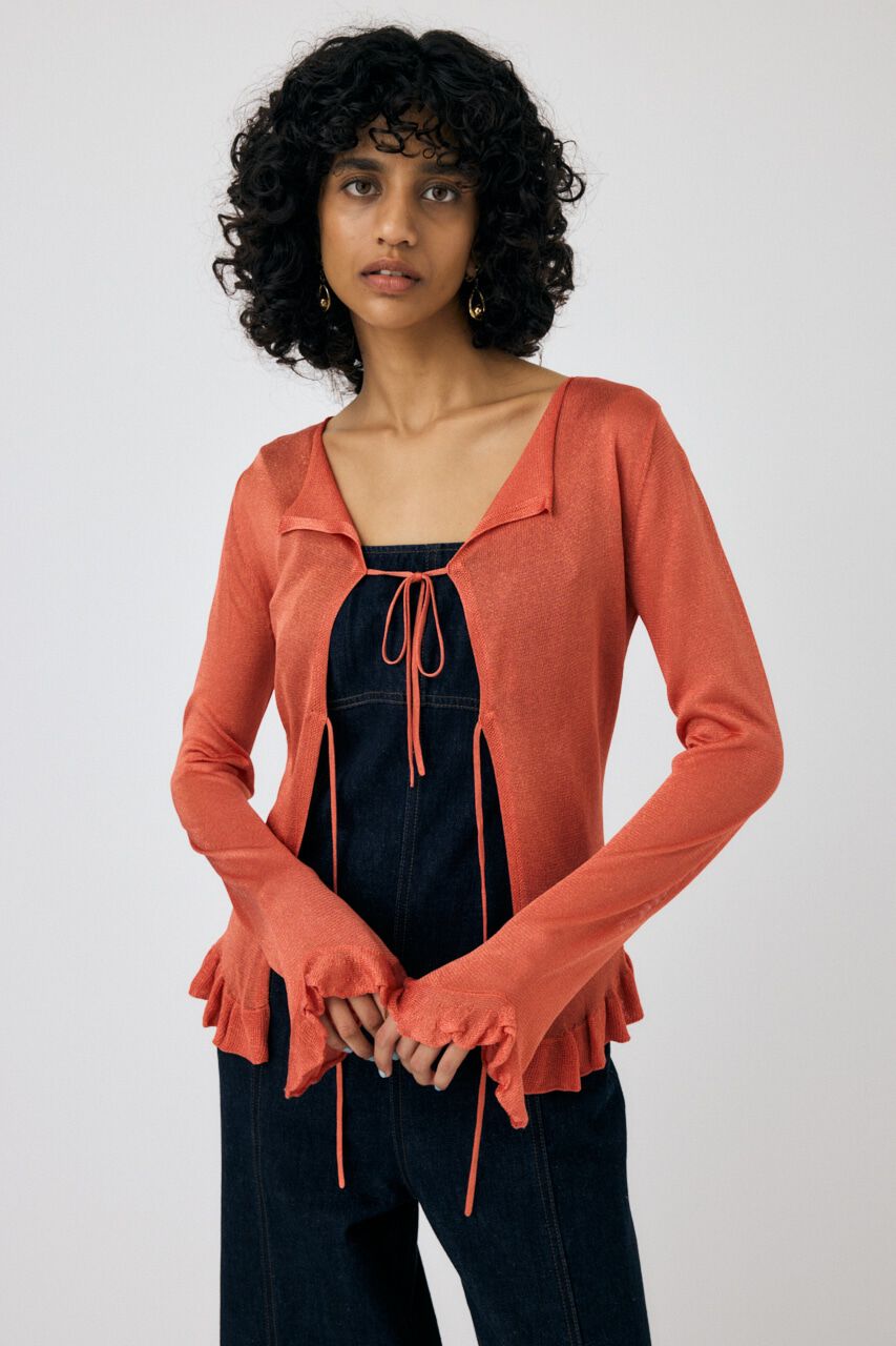 MOUSSY「OPEN NECK SHEER カーディガン」|カーディガン|