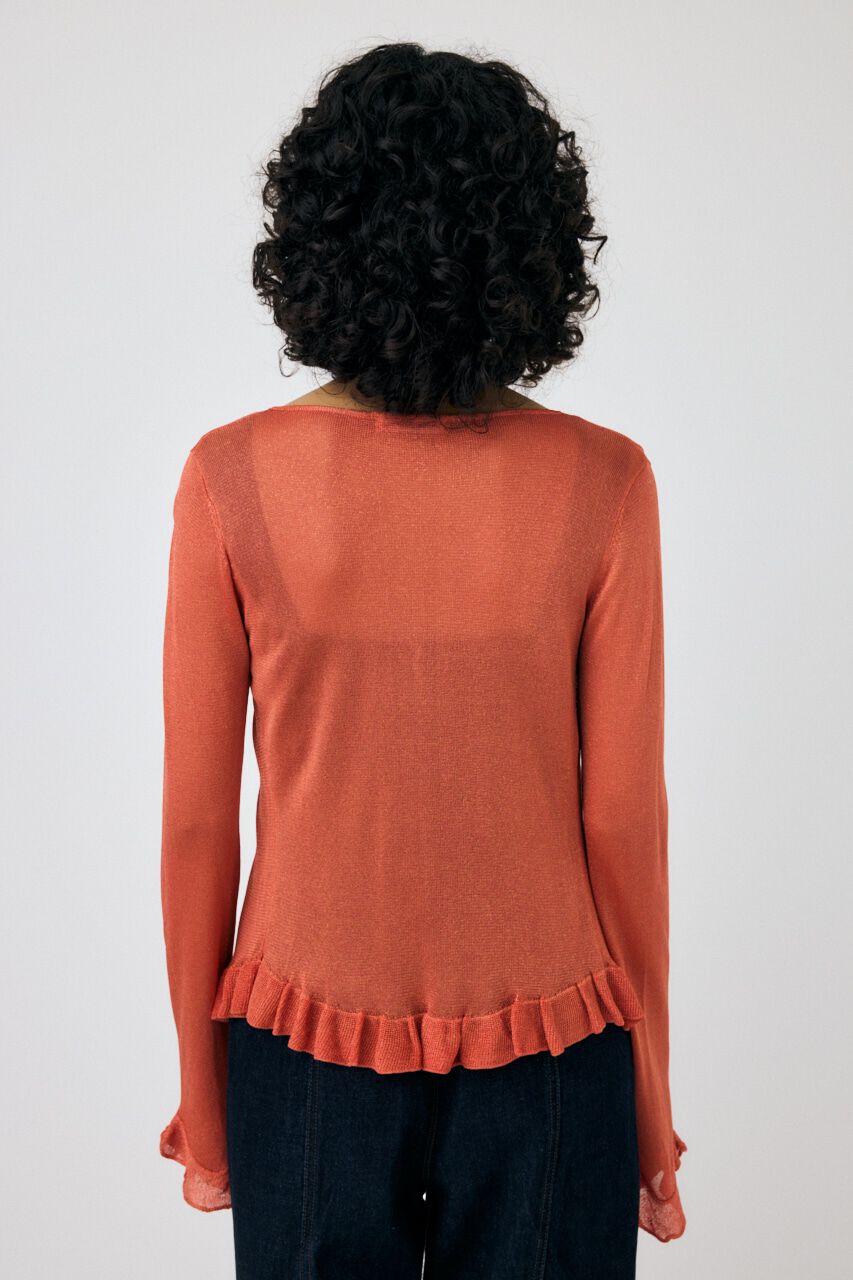 MOUSSY「OPEN NECK SHEER カーディガン」|カーディガン|