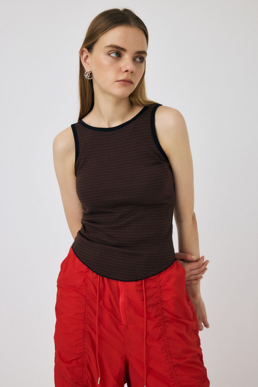 MOUSSY「CUP IN BORDER タンク」|タンクトップ|