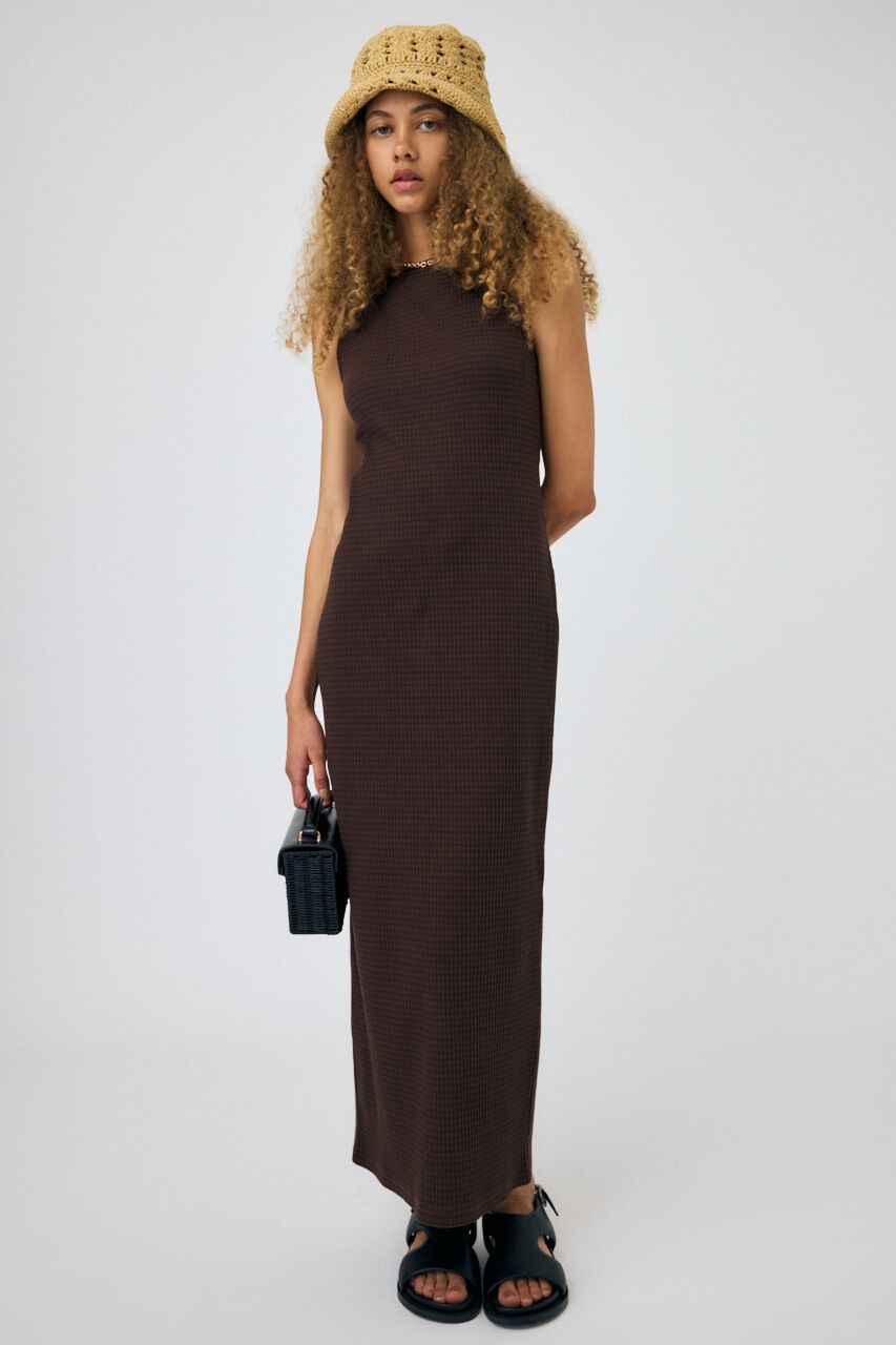 MOUSSY「CUP IN BORDER ドレス」|ワンピース|BRN