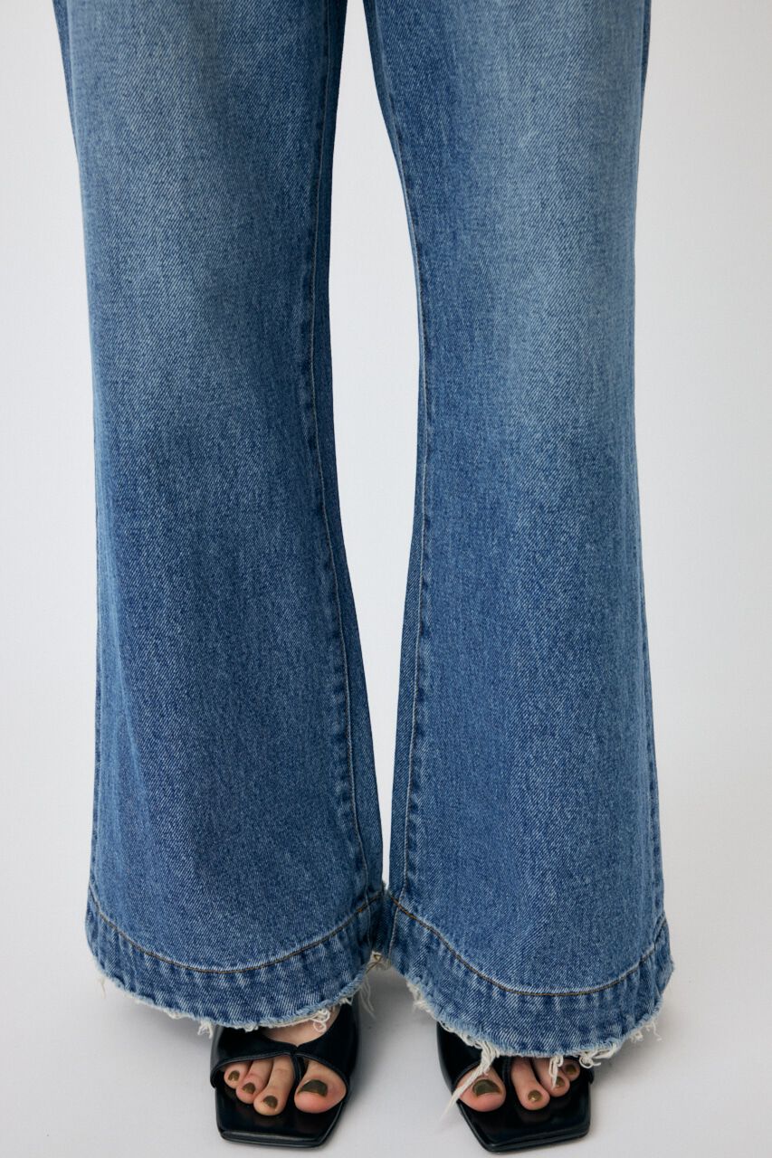 MOUSSY「ZIP DESIGN LOOSE FLARE」|デニム|