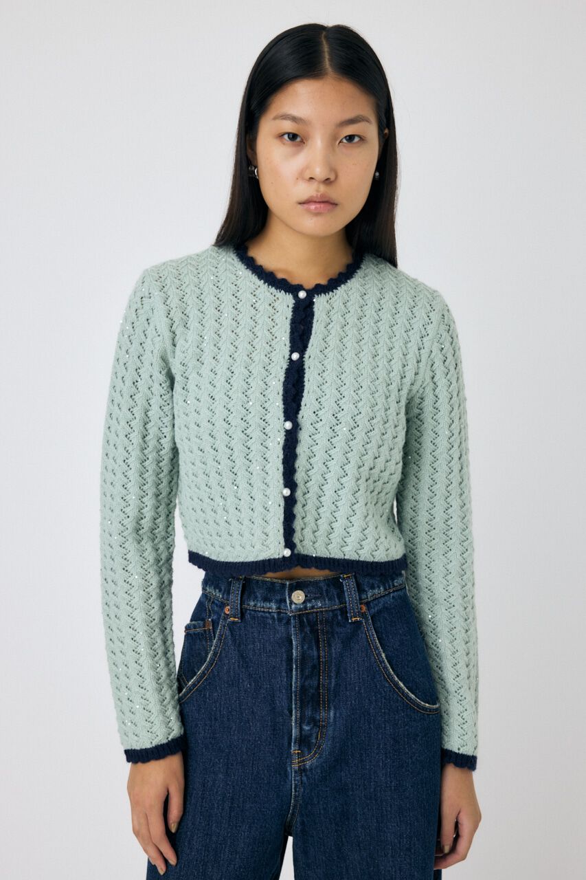 MOUSSY「GLITTER ニットカーディガン」|カーディガン|MINT