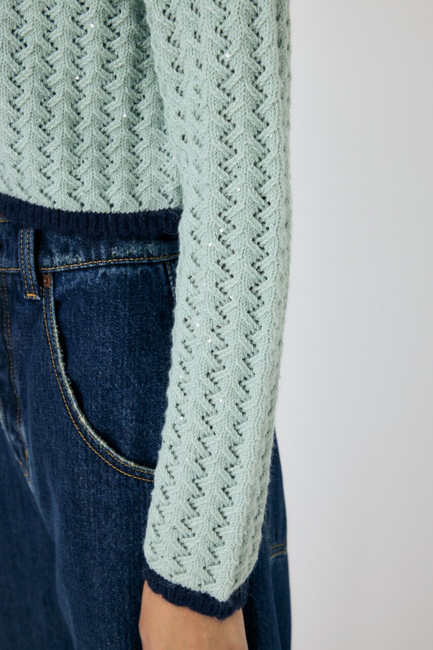 MOUSSY「GLITTER ニットカーディガン」|カーディガン|