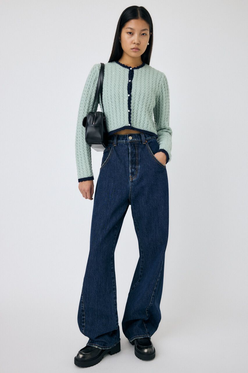 MOUSSY「GLITTER ニットカーディガン」|カーディガン|