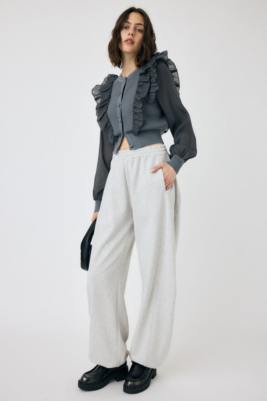 MOUSSY「WOVEN FRILLS カーディガン」|ニット・セーター|