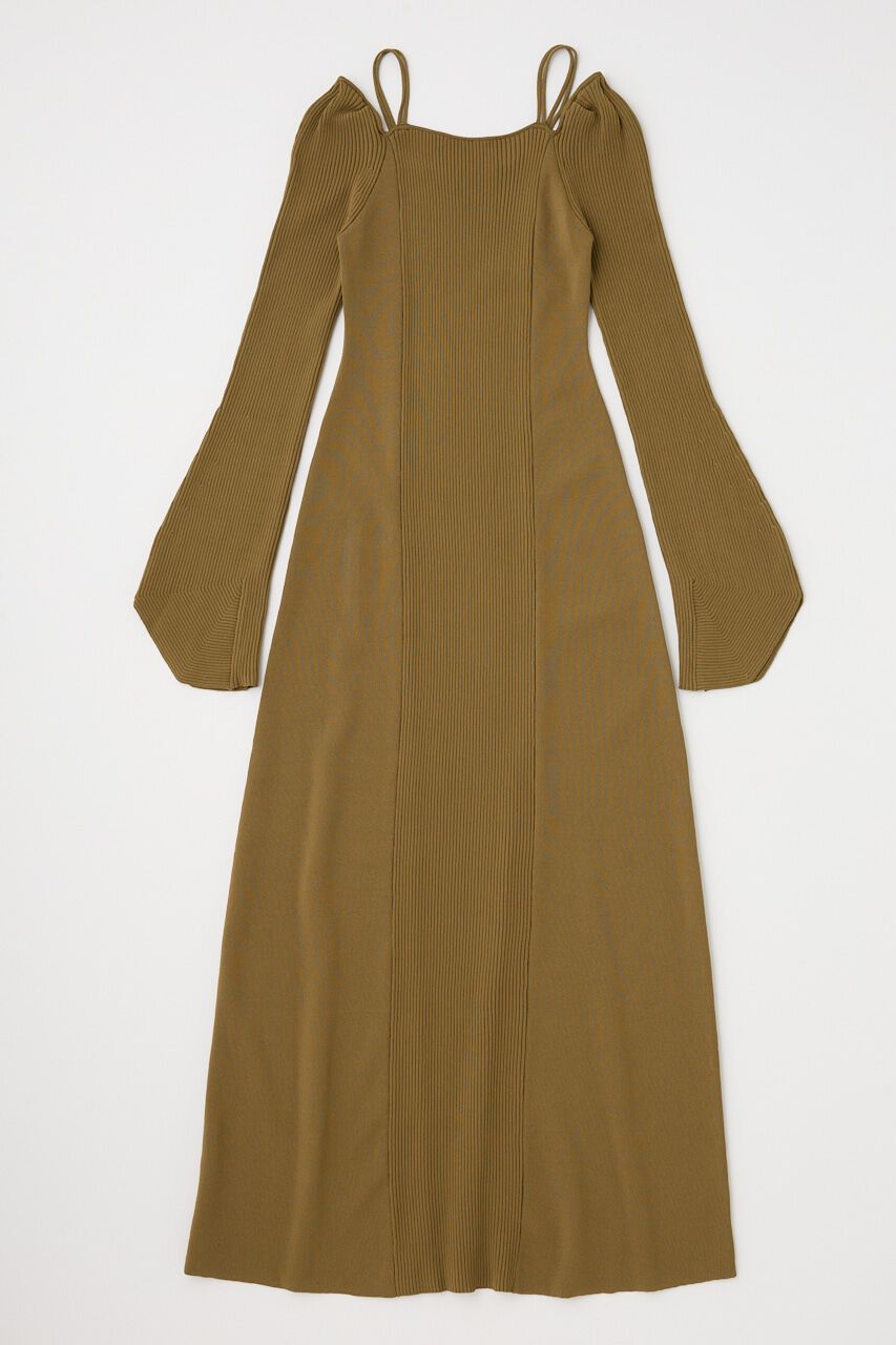 MOUSSY「SQUARE NECK ロングニットドレス」|ワンピース|