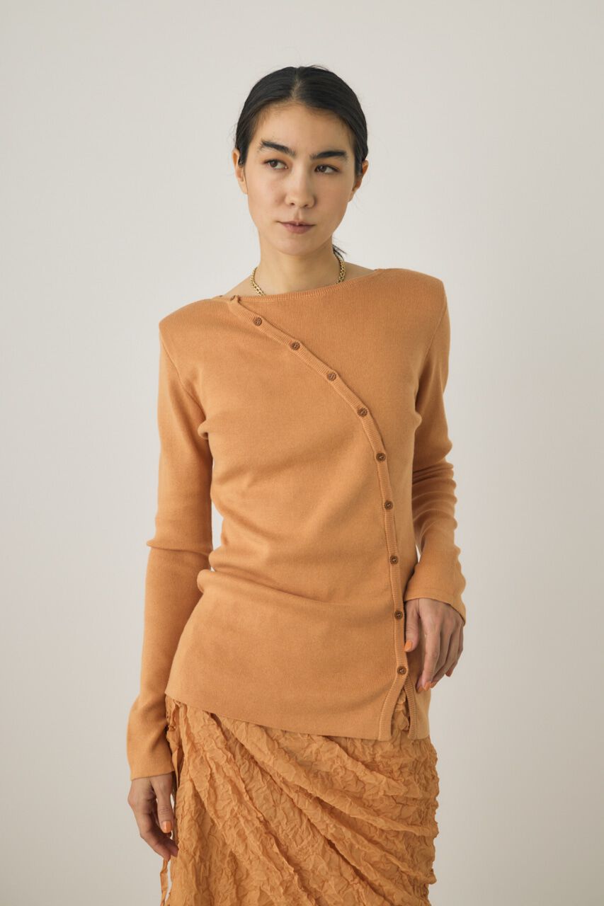 MOUSSY「斜めボタンニットトップス　」|ニット・セーター|