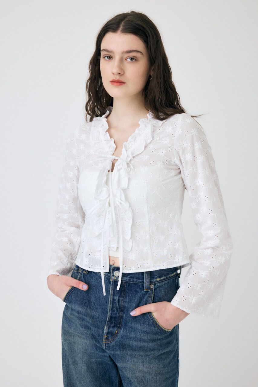 MOUSSY「FRONT TIE EYELET シャツ」|シャツ・ブラウス|