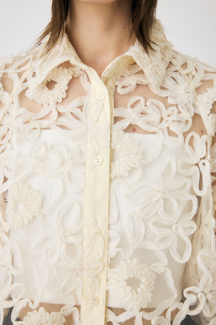 MOUSSY「RIBBON TULLE シャツ」|シャツ・ブラウス|