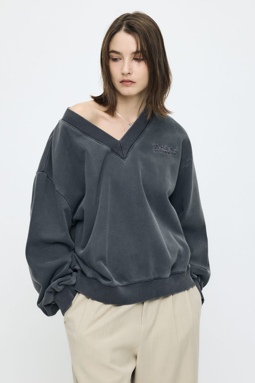 MOUSSY「FADED V NECK SWEAT シャツ」|パーカー|