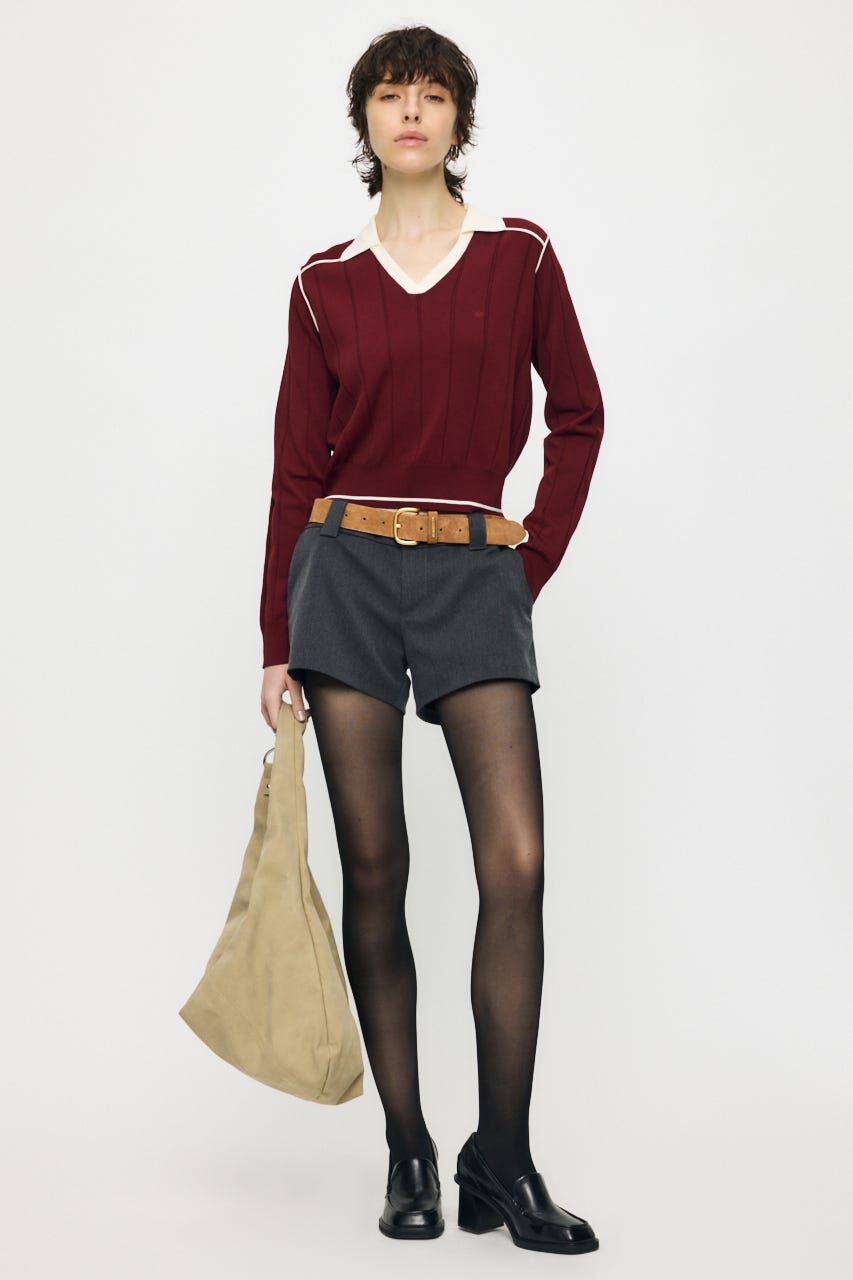 MOUSSY「BI COLOR KNIT ポロ」|ニット・セーター|