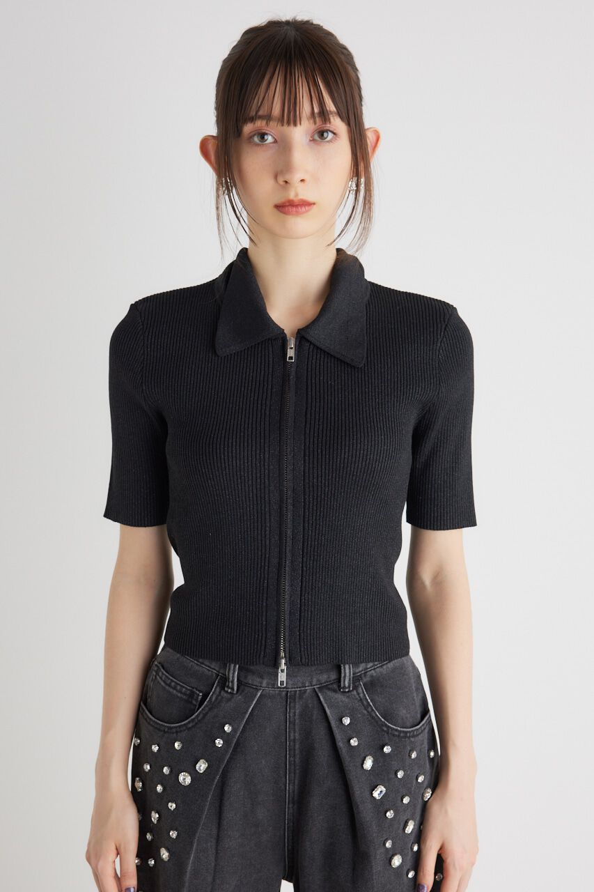rienda「ZIPシャツKnit TOP」|ニット・セーター|