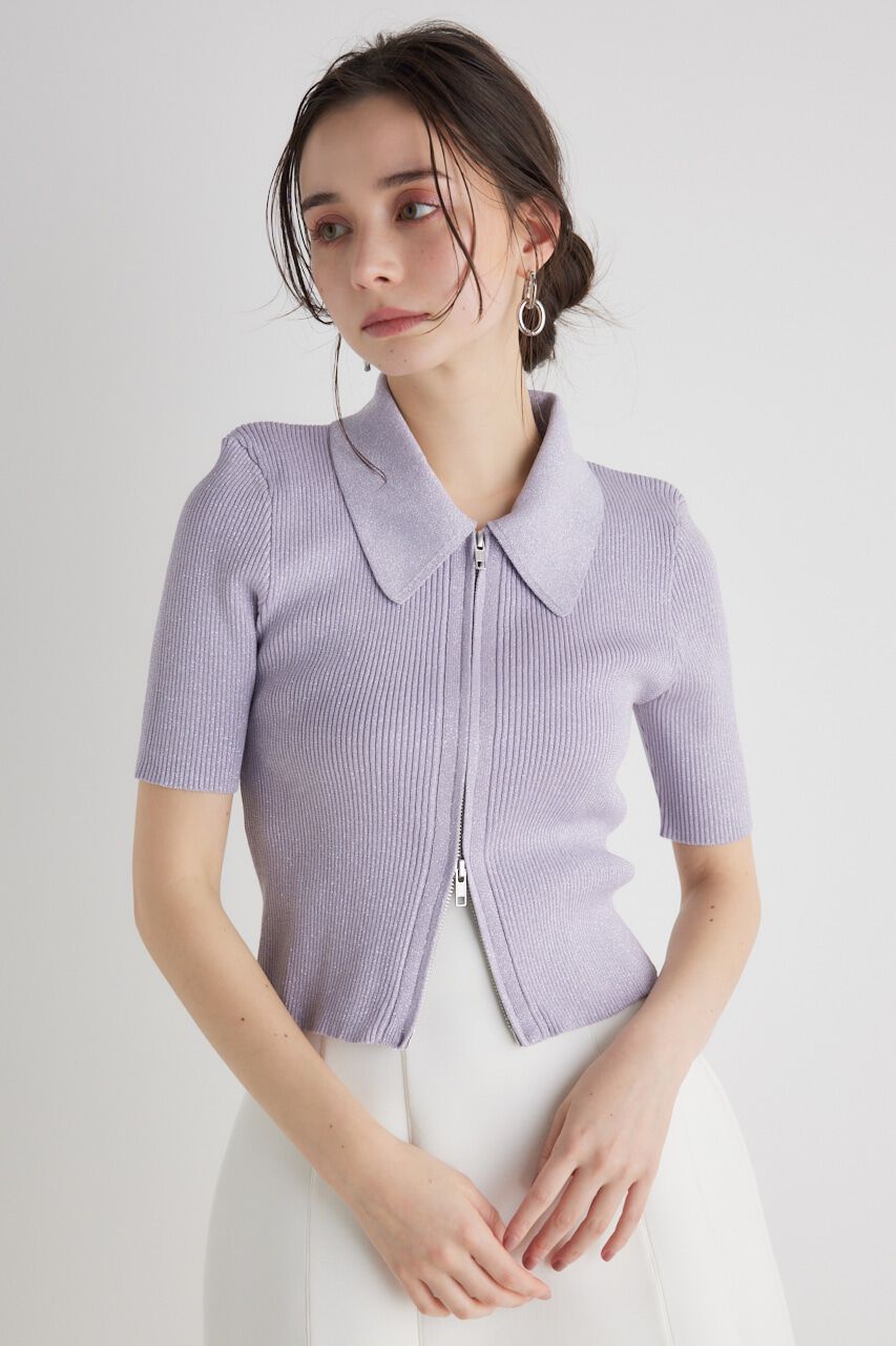 rienda「ZIPシャツKnit TOP」|ニット・セーター|
