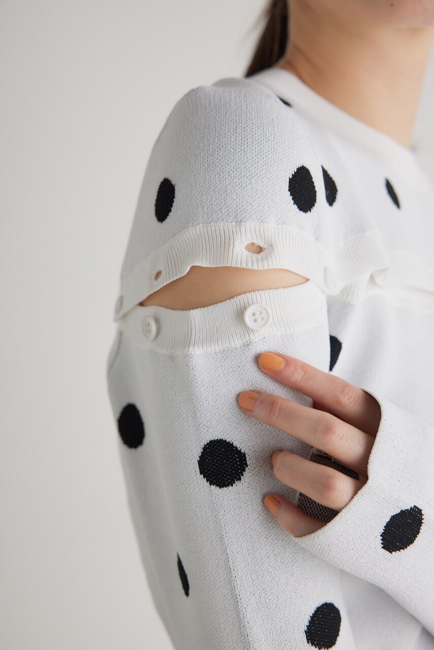 rienda「ケープボタンデザイン Knit TOP」|ニット・セーター|