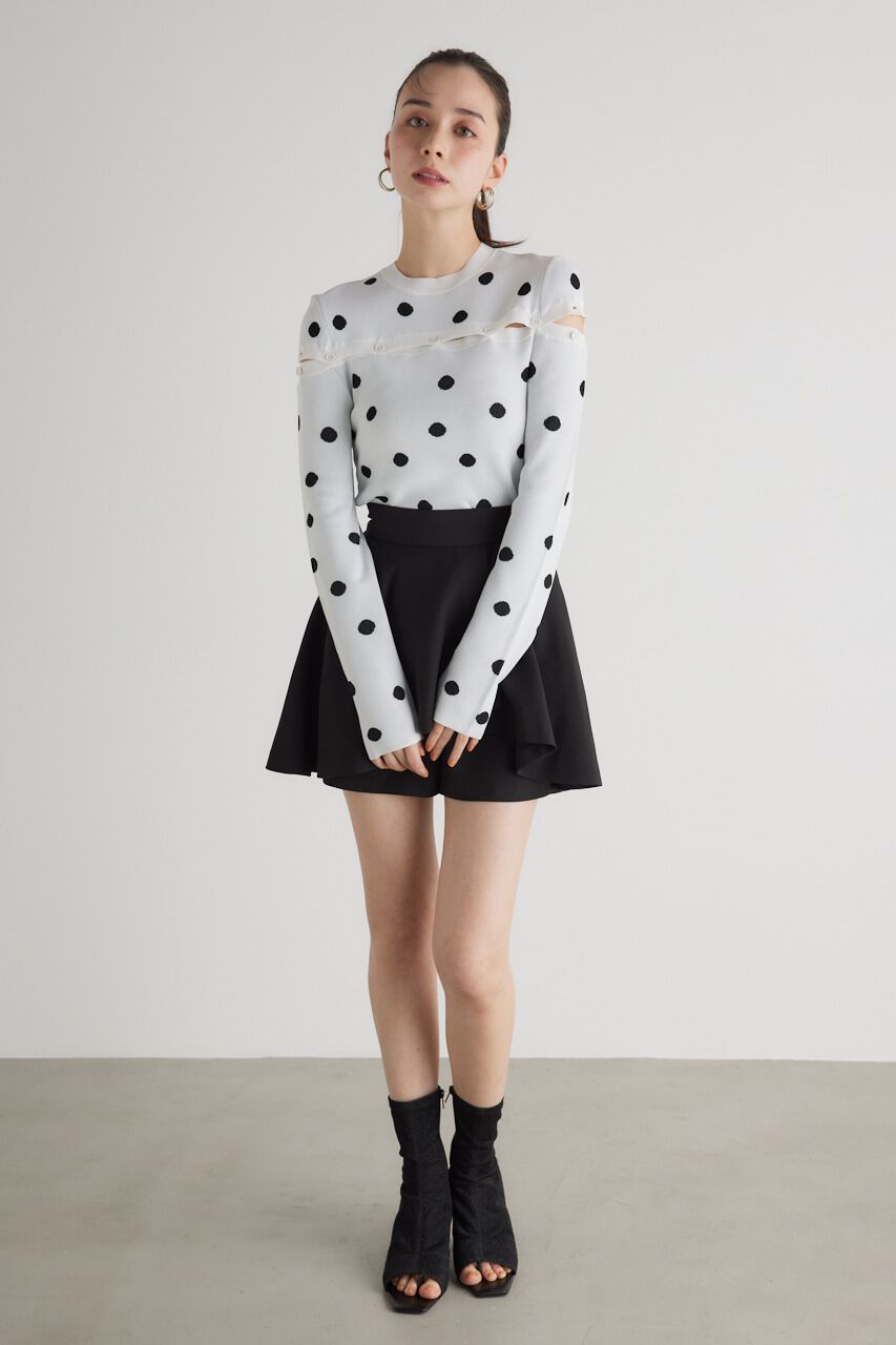 rienda「ケープボタンデザイン Knit TOP」|ニット・セーター|