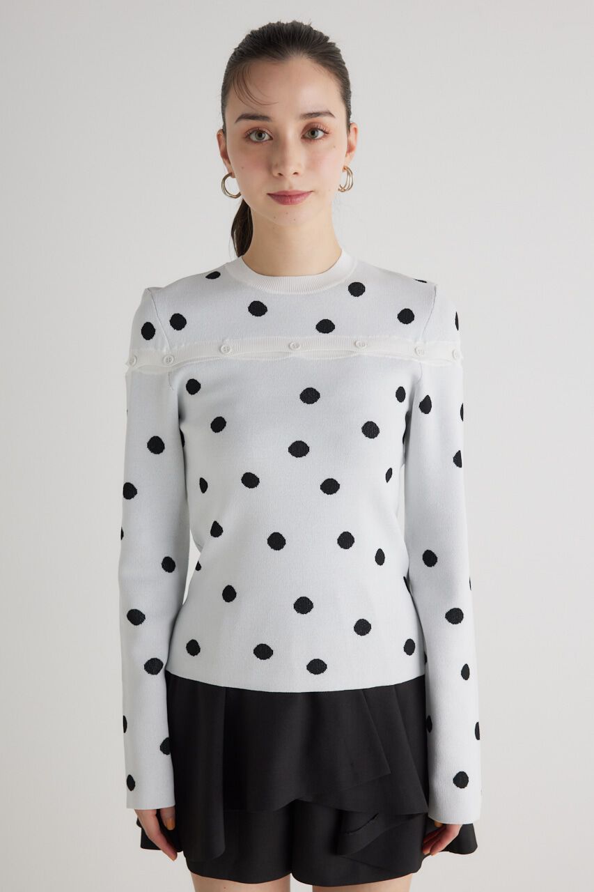 rienda「ケープボタンデザイン Knit TOP」|ニット・セーター|