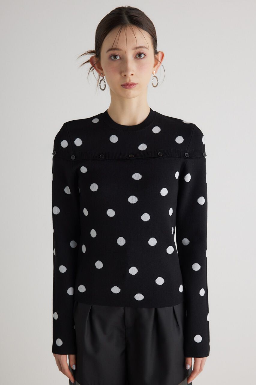 rienda「ケープボタンデザイン Knit TOP」|ニット・セーター|