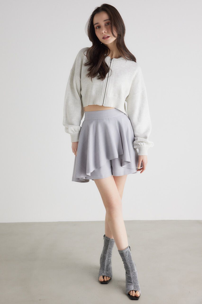 rienda「フロントZIPショート Knit BZ」|ブルゾン・スタジャン|