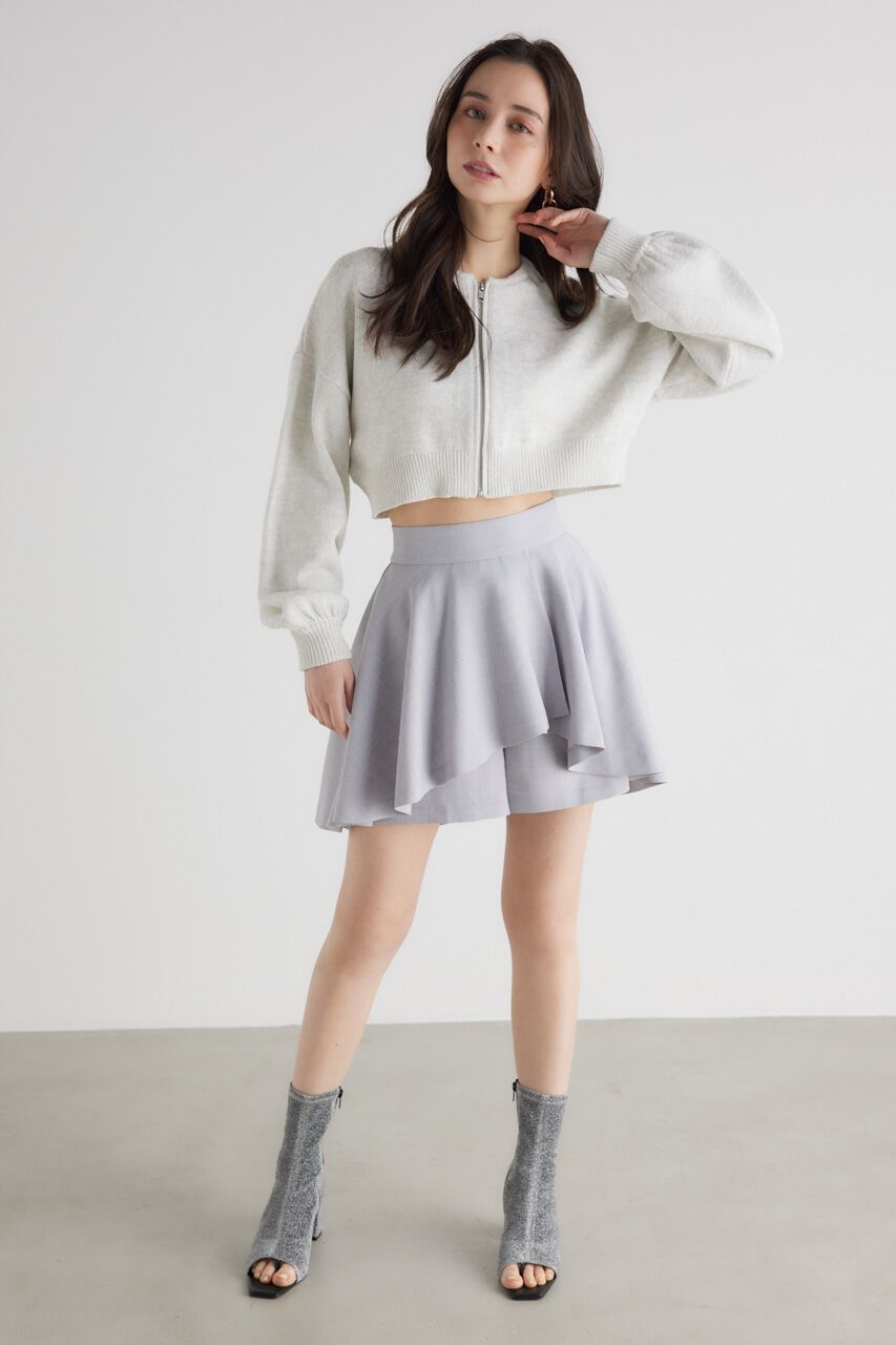 rienda「フロントZIPショート Knit BZ」|ブルゾン・スタジャン|