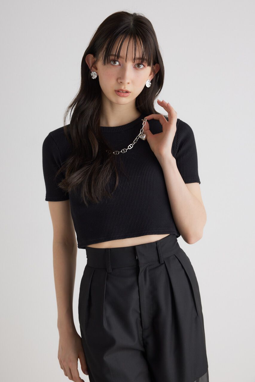 rienda「チェーンNCコンパクト T-SH」|Tシャツ・カットソー|BLK